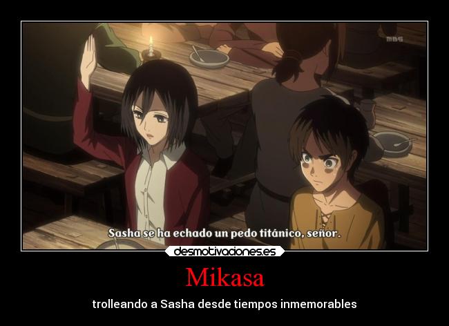 carteles anime shingeki kyojin mikasa ackerman echos reales amigos trolls pedos desmotivaciones