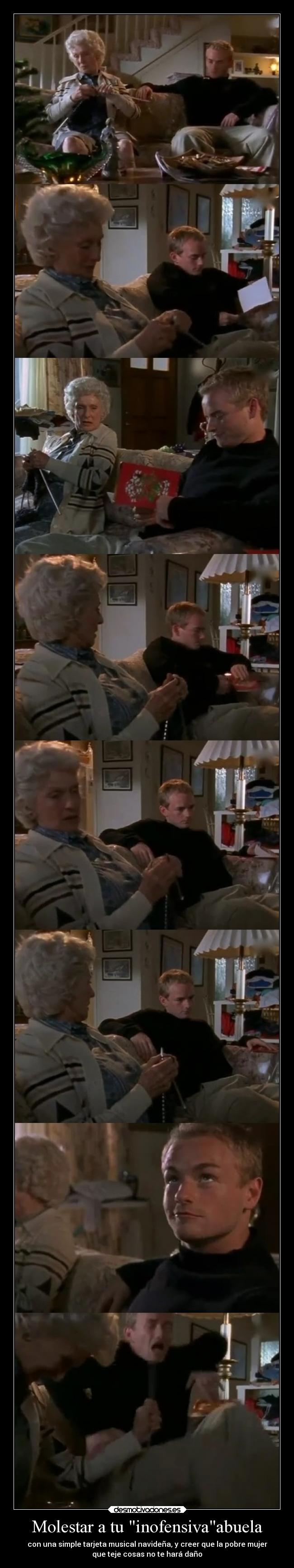 carteles molestar inofensiva abuela desmotivaciones