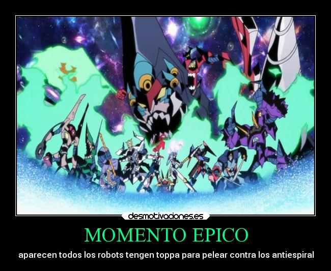 MOMENTO EPICO - aparecen todos los robots tengen toppa para pelear contra los antiespiral