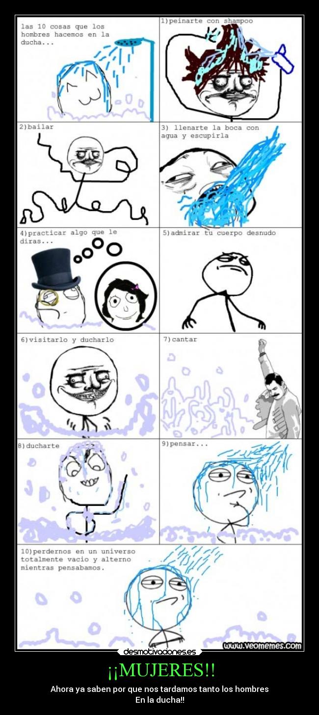 carteles ducha hombres desmotivaciones