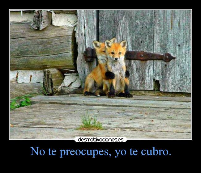 No te preocupes, yo te cubro. -