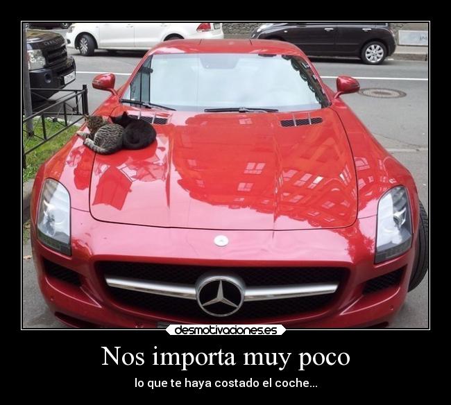Nos importa muy poco - lo que te haya costado el coche...