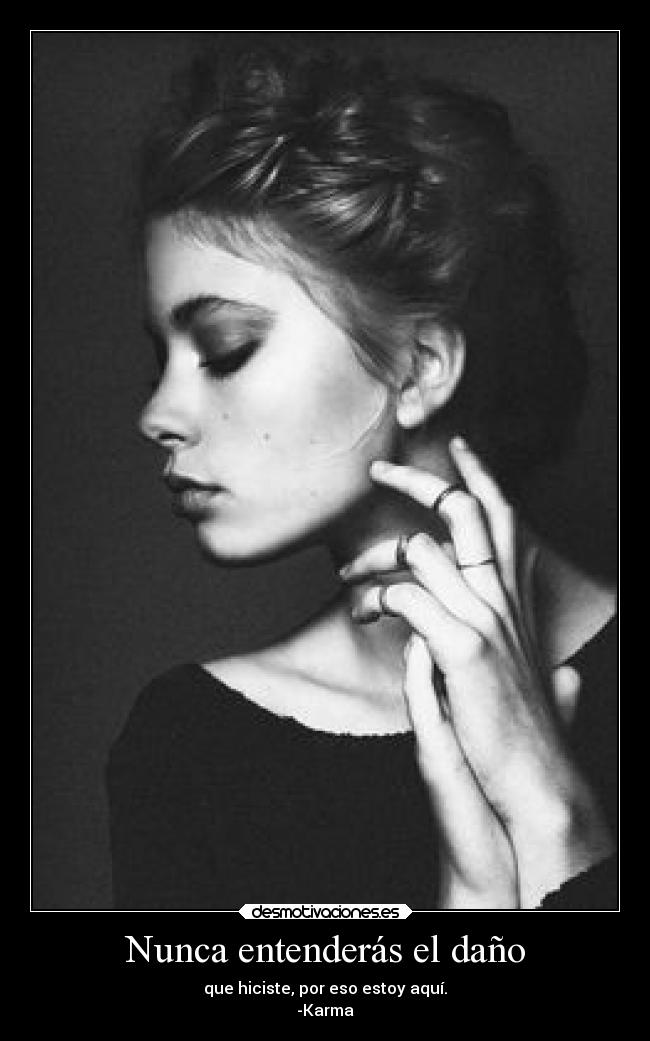 Nunca entenderás el daño - que hiciste, por eso estoy aquí.
-Karma