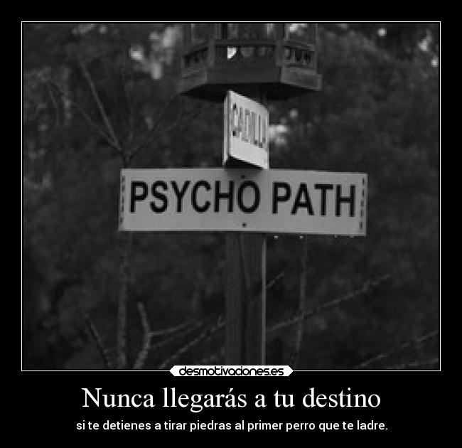 Nunca llegarás a tu destino - si te detienes a tirar piedras al primer perro que te ladre.