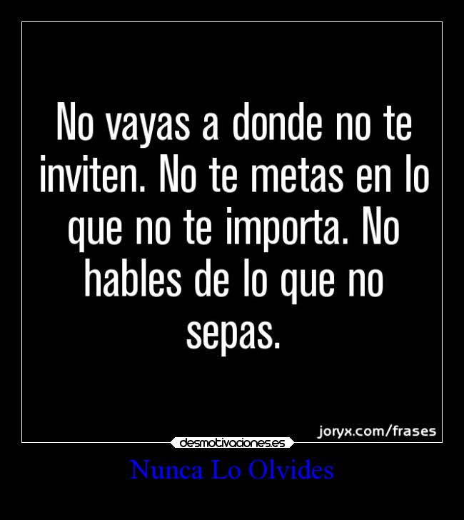 Nunca Lo Olvides -