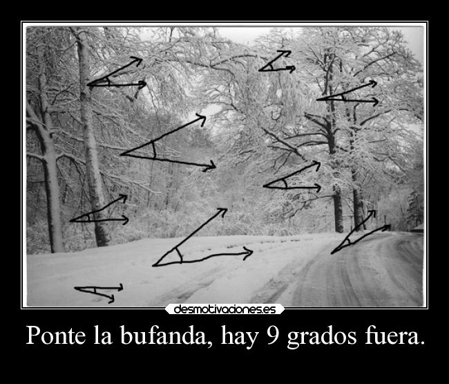 Ponte la bufanda, hay 9 grados fuera. - 