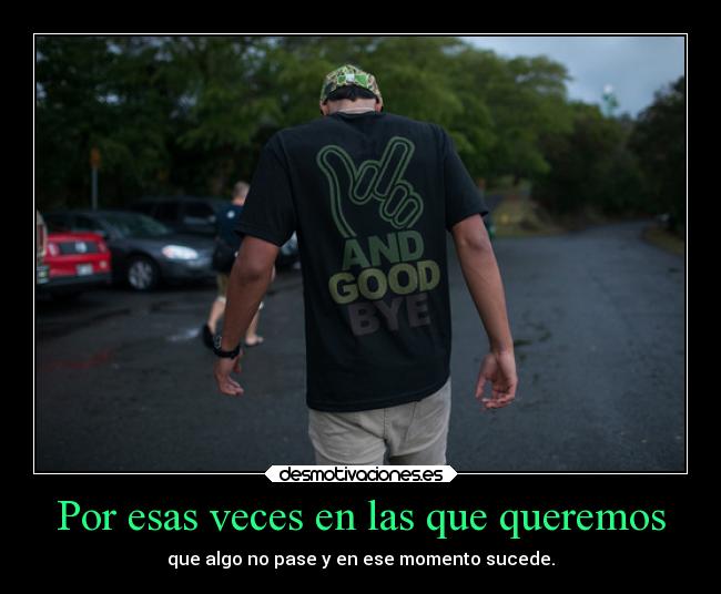 Por esas veces en las que queremos - 