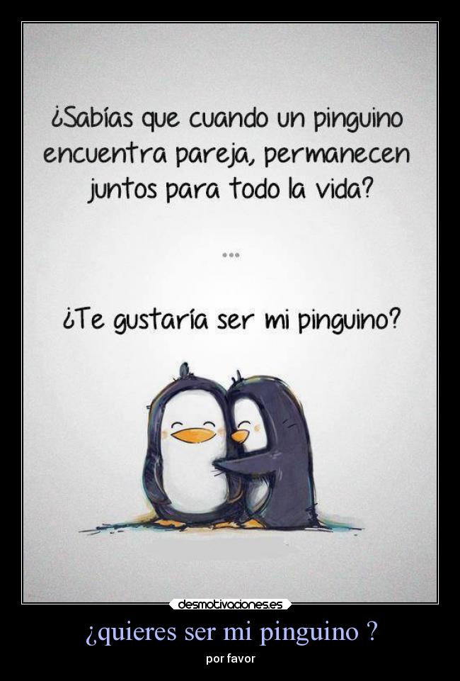 ¿quieres ser mi pinguino ? -