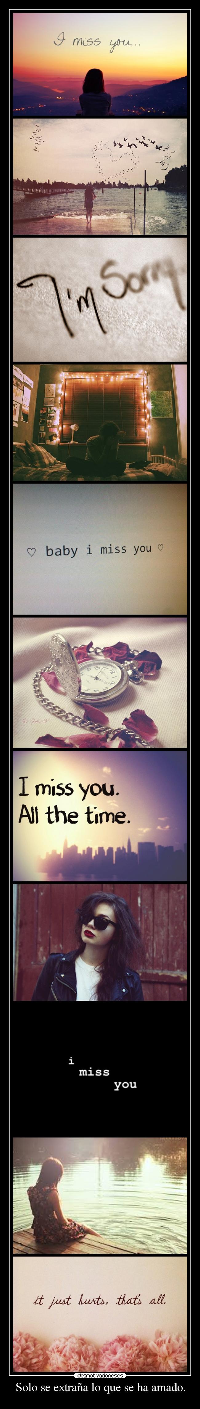 Solo se extraña lo que se ha amado. -