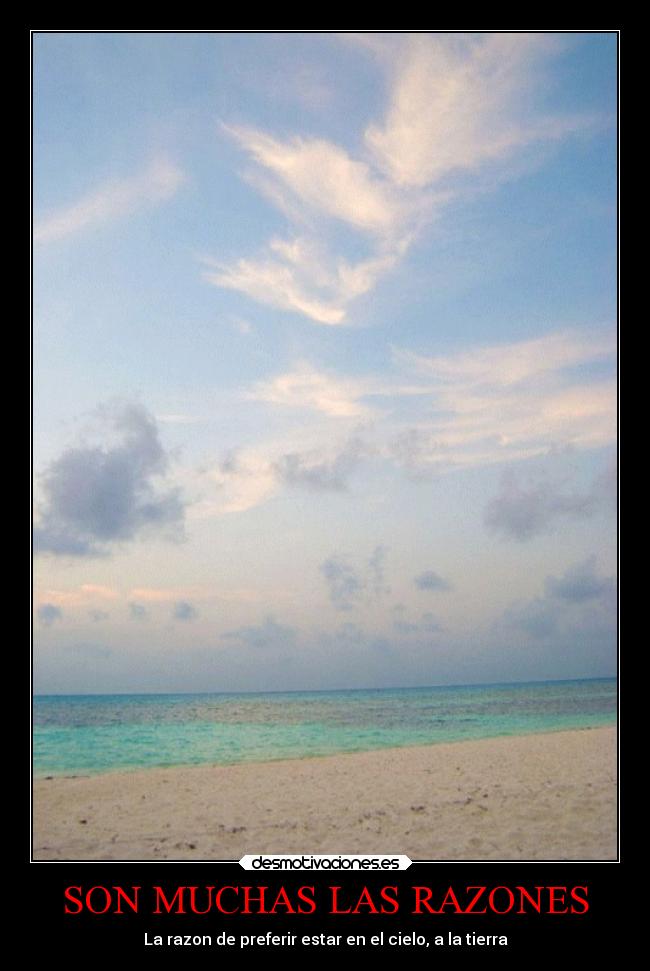 SON MUCHAS LAS RAZONES - La razon de preferir estar en el cielo, a la tierra