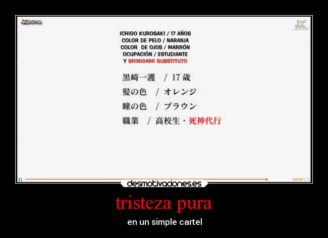 tristeza pura - en un simple cartel