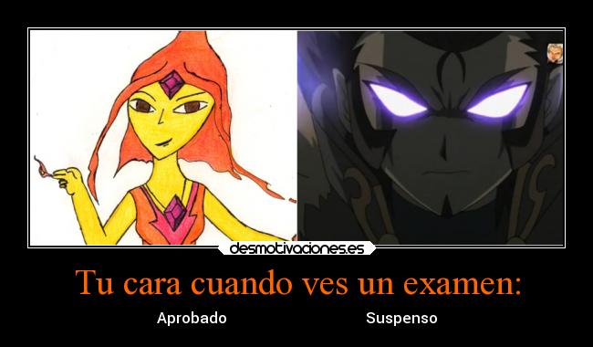 carteles escuela examen aprobado suspenso llama ryu desmotivaciones