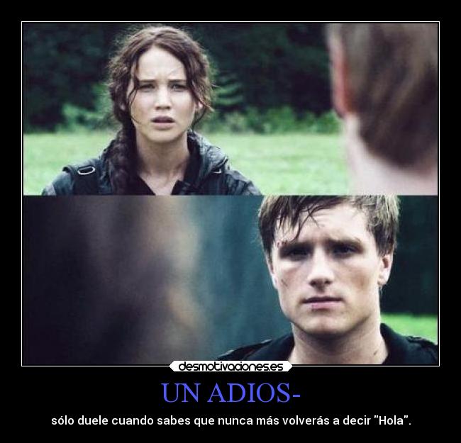 UN ADIOS- - sólo duele cuando sabes que nunca más volverás a decir Hola.