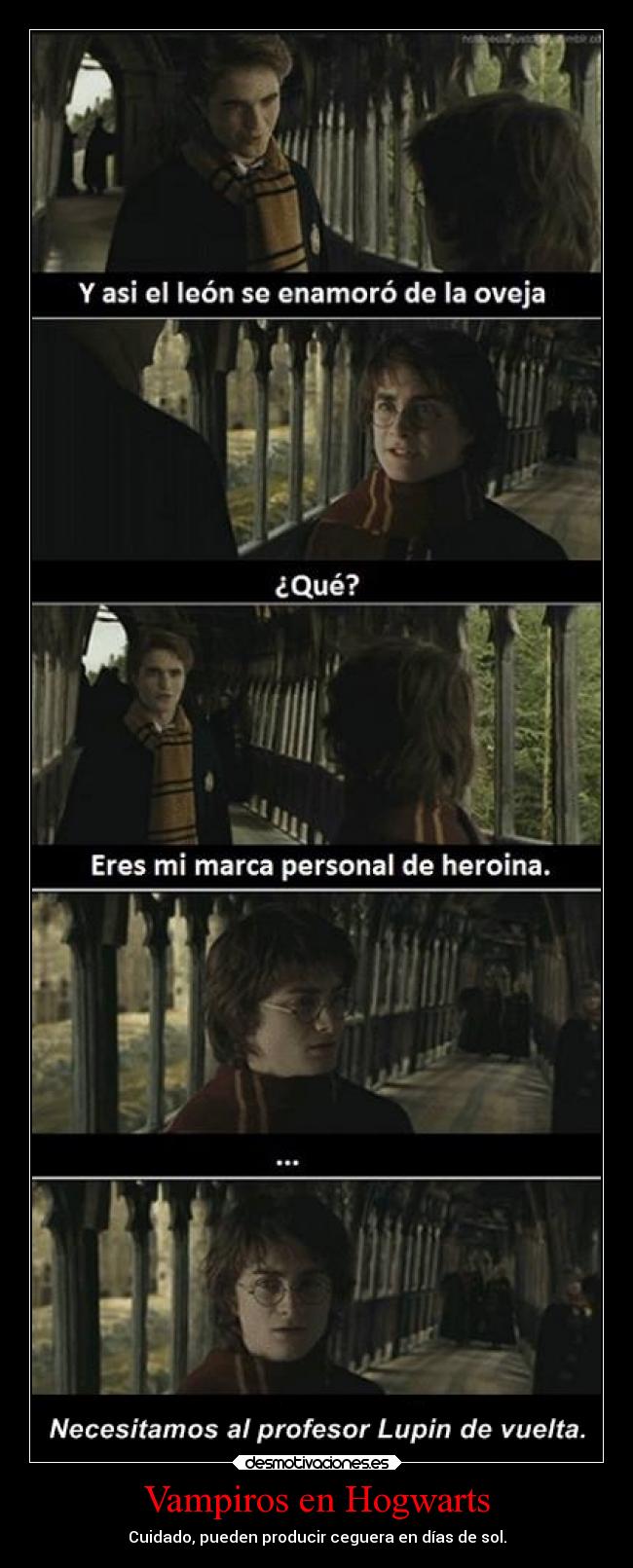 Vampiros en Hogwarts - Cuidado, pueden producir ceguera en días de sol.