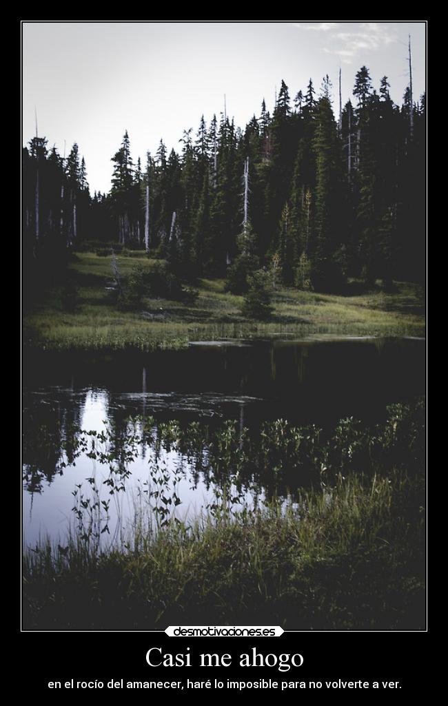 Casi me ahogo - en el rocío del amanecer, haré lo imposible para no volverte a ver.