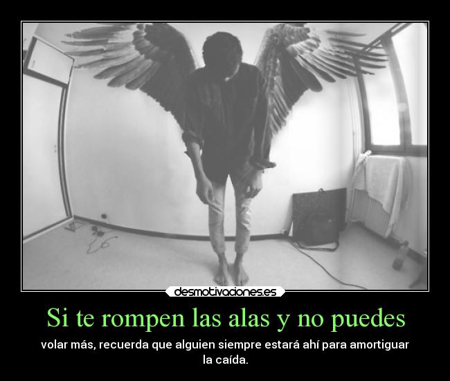 Si te rompen las alas y no puedes -