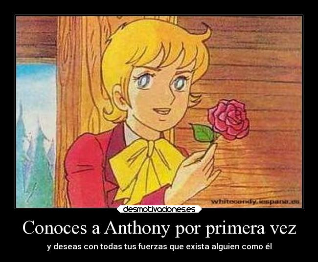 Conoces a Anthony por primera vez - y deseas con todas tus fuerzas que exista alguien como él