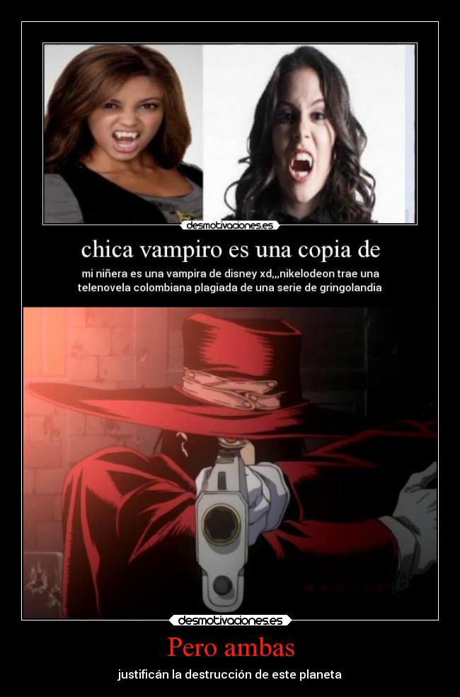 carteles anime alucardo hellsing vampiros disney nickelodeon desmotivaciones