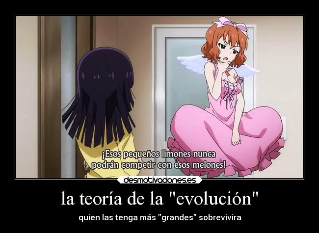 la teoría de la evolución - quien las tenga más grandes sobrevivira