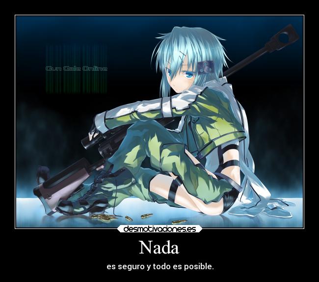 carteles anime gun gale online asada shinon sinon desmotivaciones