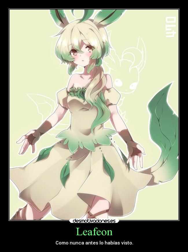 carteles anime pokemon otaku devilbrigade leafeon cosplay planta hemorragia nasal pervertido ecchi desmotivaciones