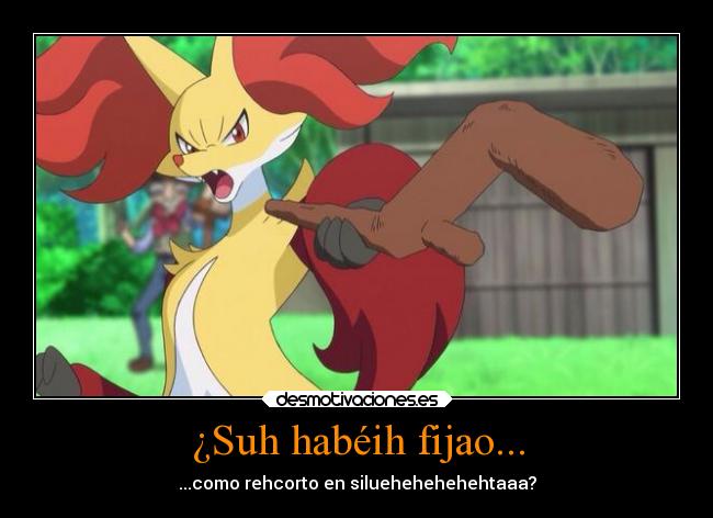 carteles anime pokemon delphox vara kalos fuego psiquico recortar silueta jose mota tio lll desmotivaciones