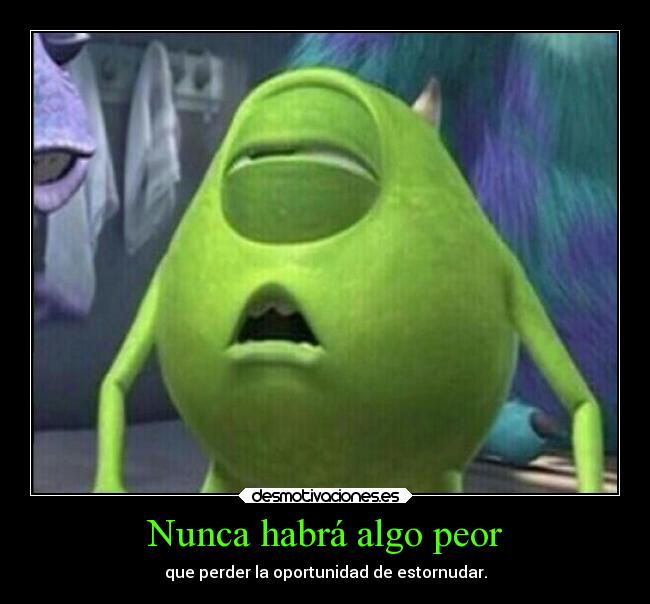 Nunca habrá algo peor - que perder la oportunidad de estornudar.