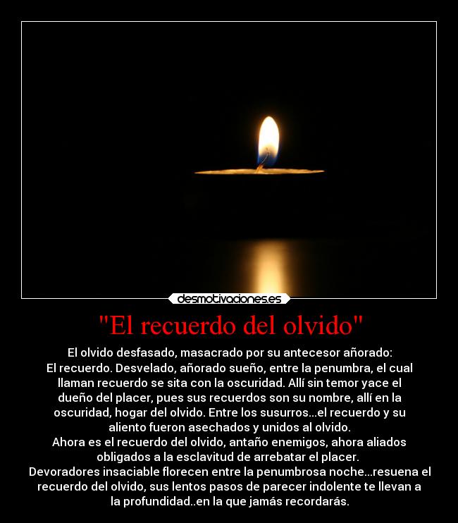 El recuerdo del olvido -