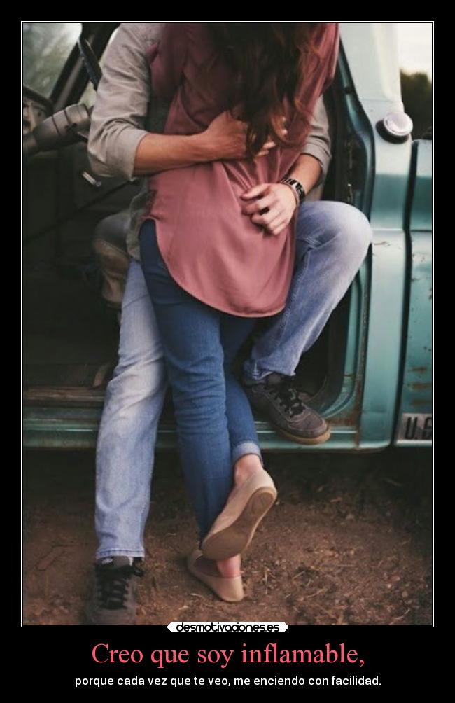 carteles besos amor fuego inflamable desmotivaciones