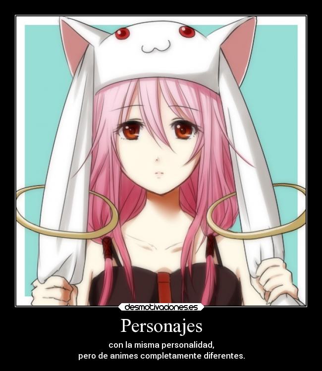 Personajes - con la misma personalidad,
pero de animes completamente diferentes.