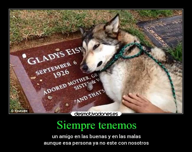 Siempre tenemos - un amigo en las buenas y en las malas
aunque esa persona ya no este con nosotros