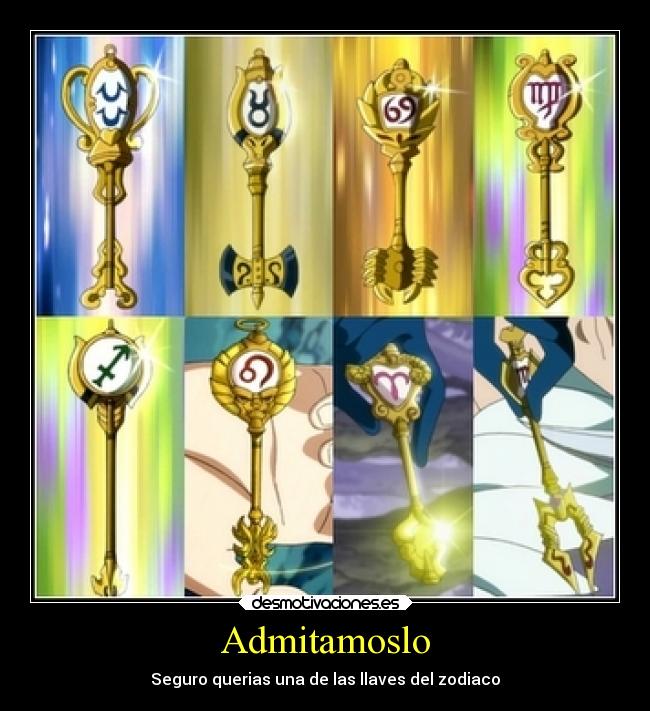 carteles alma fairy tail zodiaco llaves fantasia magia desmotivaciones