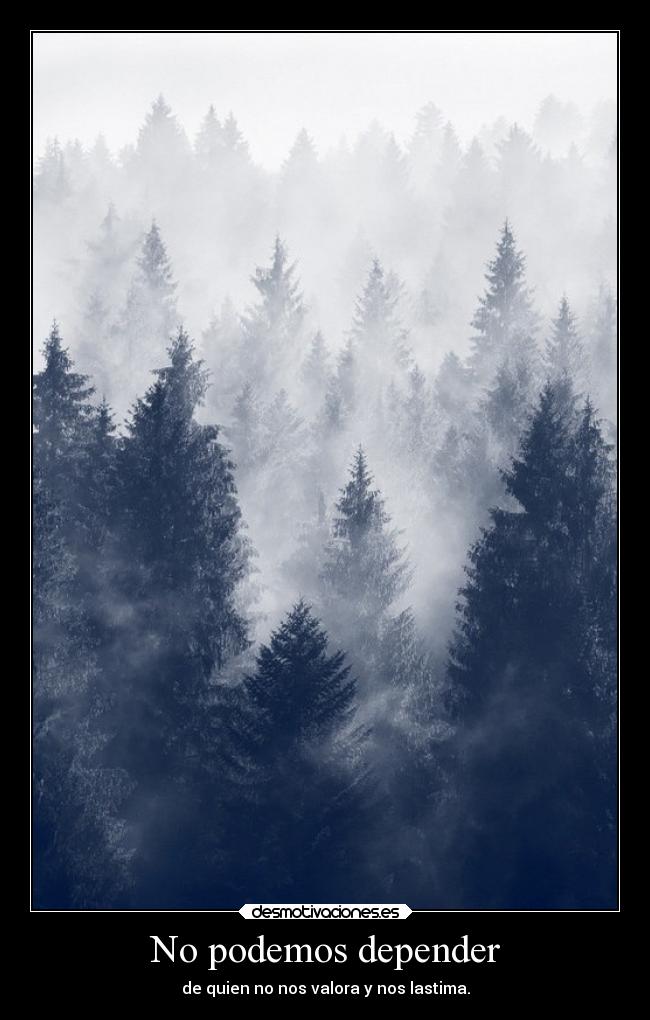 No podemos depender - de quien no nos valora y nos lastima.