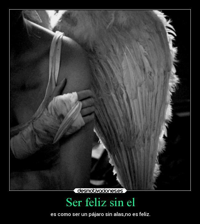 Ser feliz sin el - es como ser un pájaro sin alas,no es feliz.