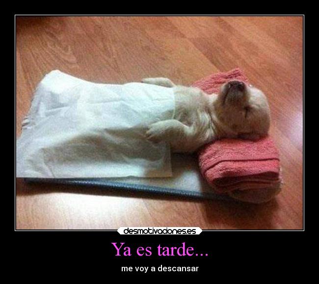Ya es tarde... - me voy a descansar
