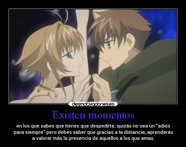 carteles anime distancia darkbutterfly tsubasareservoirchronicles clandominadores tiempo para valorar kirch desmotivaciones