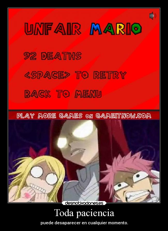 carteles anime fairy tail unfair mario clandominadores ejercitodemar desmotivaciones