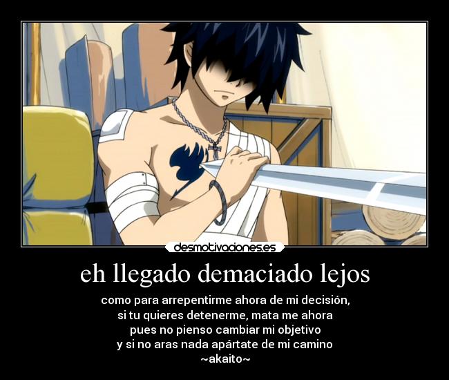 carteles anime fairy tail gray valentia desmotivaciones