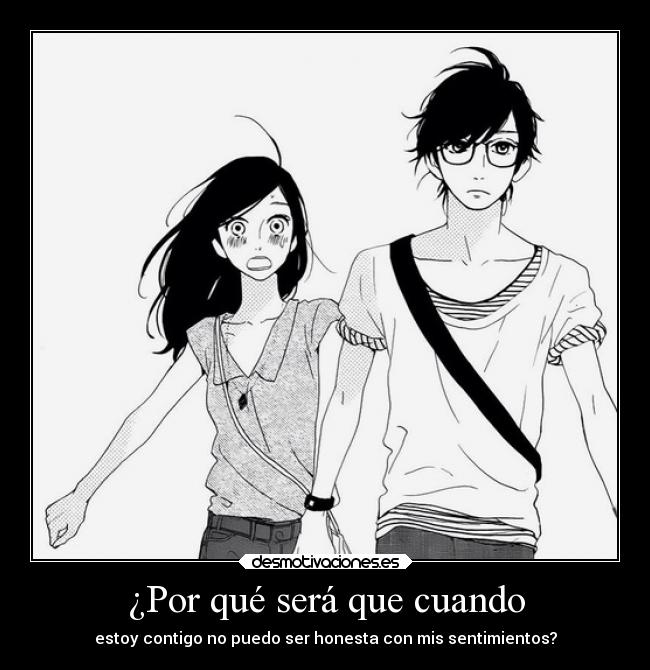 carteles anime manga hirunaka ryuusei ser honesta sentmientos por que razon desmotivaciones