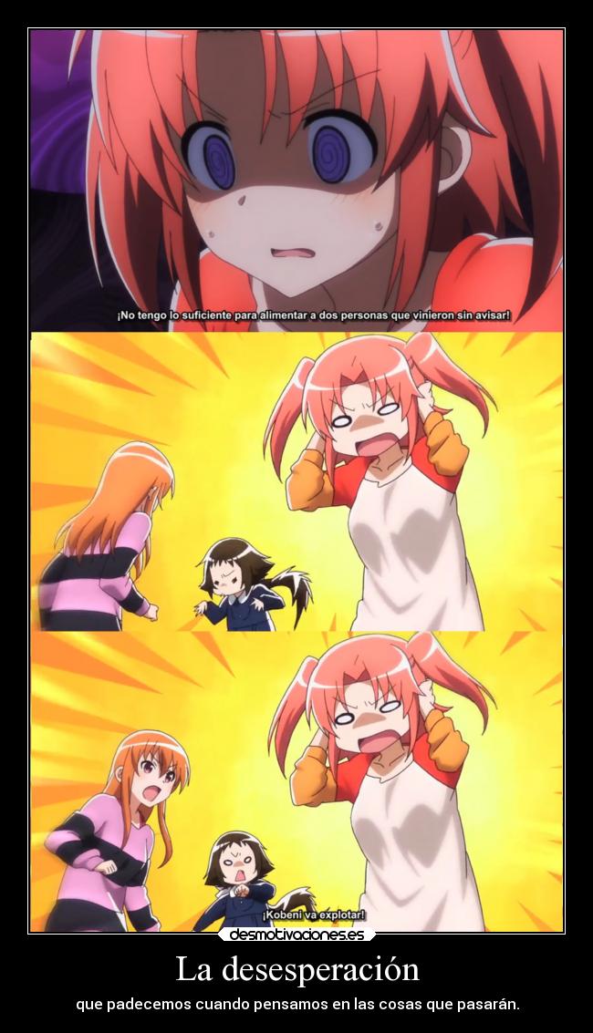 carteles anime mikakunin shinkoukei desesperacion kobeni doni desmotivaciones