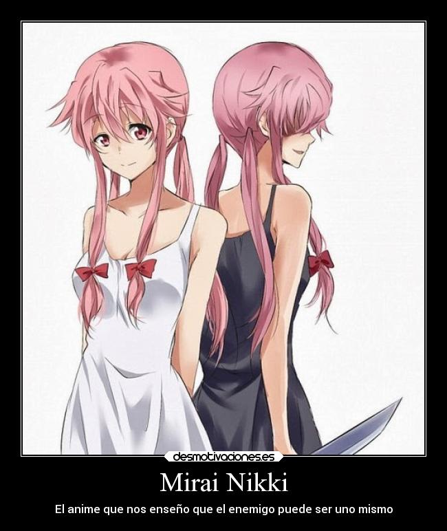 carteles anime mirainikki desmotivaciones