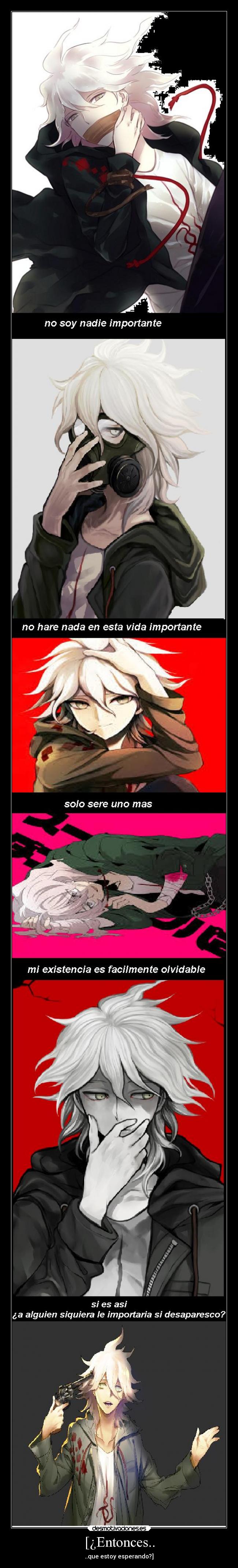 carteles anime sevenix desapareser nagito komaeda videojuego danganronpa shinigamixlll desmotivaciones