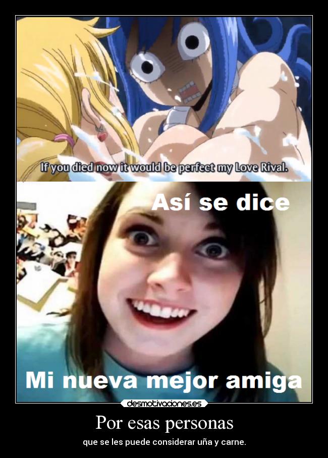 carteles anime theinmortals raptorhunters fairy tail juvia novia psicotata meme desmotivaciones