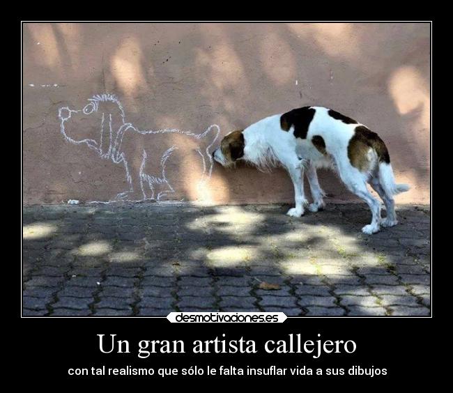 Un gran artista callejero - con tal realismo que sólo le falta insuflar vida a sus dibujos