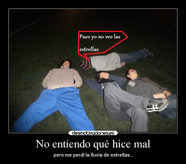 No entiendo qué hice mal - pero me perdí la lluvia de estrellas...