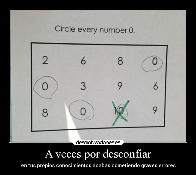 A veces por desconfiar - 