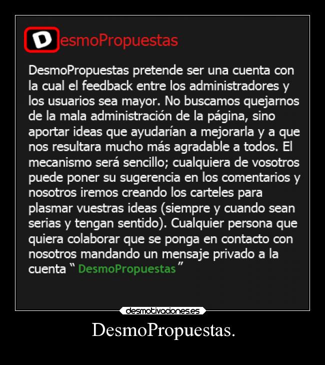 DesmoPropuestas. -