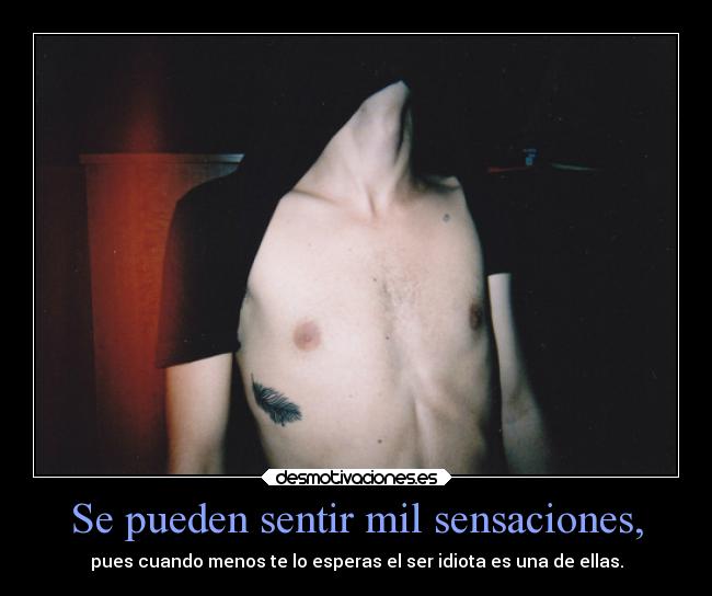 Se pueden sentir mil sensaciones, - 