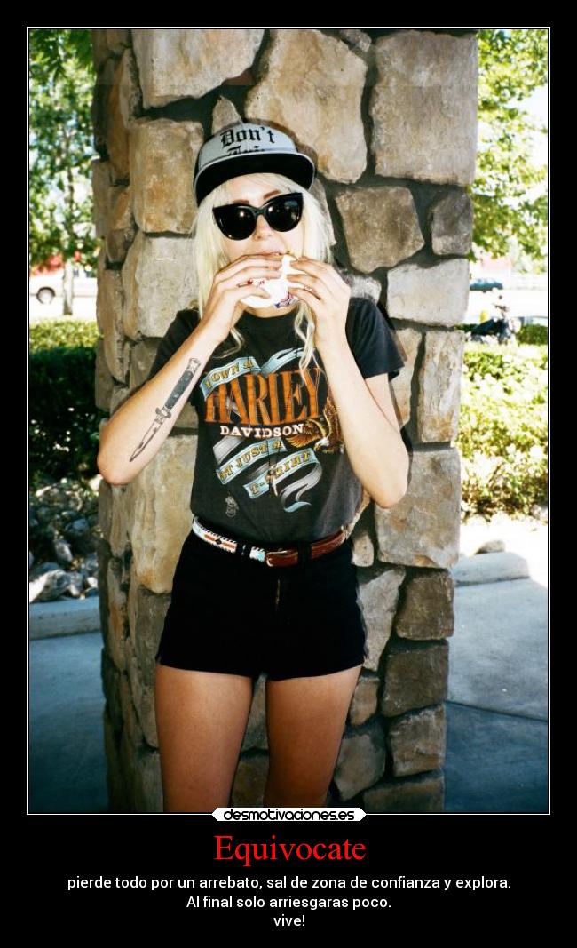 Equivocate - pierde todo por un arrebato, sal de zona de confianza y explora.
Al final solo arriesgaras poco.
vive!