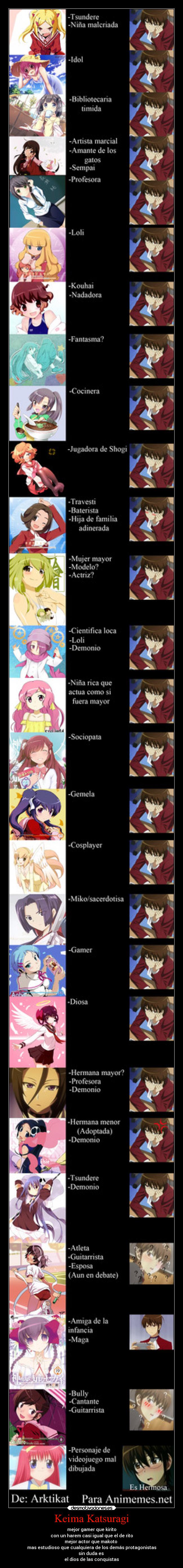 carteles dios anime keima katsuragi the world god only knows citas harem romance este tipo desmotivaciones